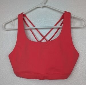 Spiritual Gangster Coral Red Strappy Sports Bra